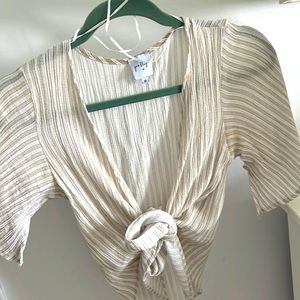 Princess Polly stripped crop top tie front